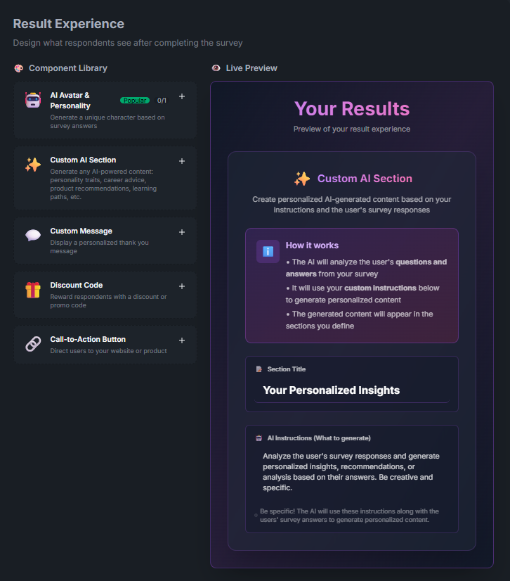 Custom AI Message Experience