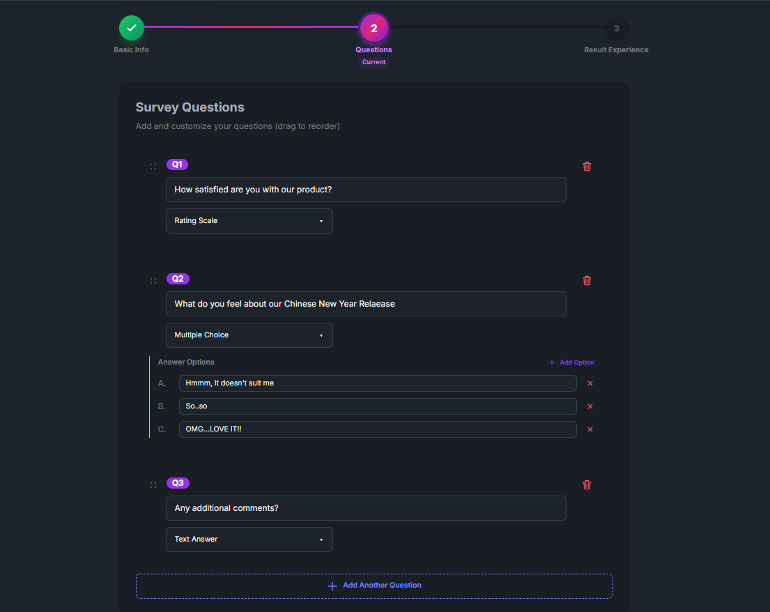 Survey Creation Interface