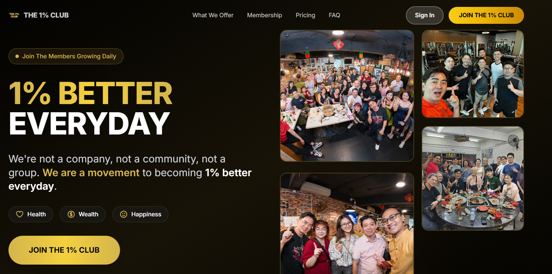 The 1% Club Landing Page